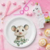 Woodland Opossum Baby Shower • Neutral Pappteller (Party)