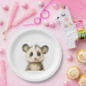 Woodland Opossum Baby Shower • Neutral Pappteller (Party)
