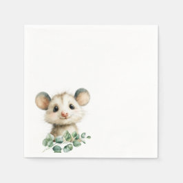 Woodland Opossum Baby Shower • Neutral Serviette