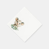 Woodland Opossum Baby Shower • Neutral Serviette (Ecke)