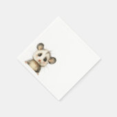 Woodland Opossum Baby Shower • Neutral Serviette (Ecke)