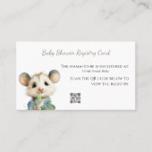 Woodland Opossum Baby Shower • Registry Card Visitenkarte (Vorderseite)