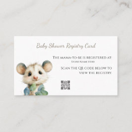 Woodland Opossum Baby Shower • Registry Card Visitenkarte
