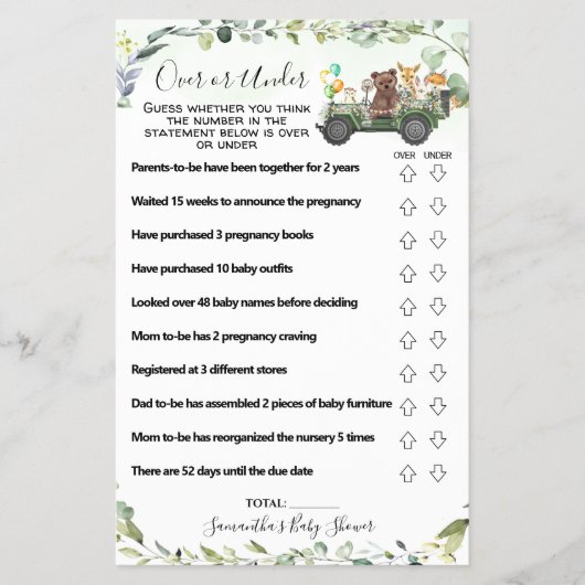Woodland Over oder Under Baby Showcard Flyer (Vorne)