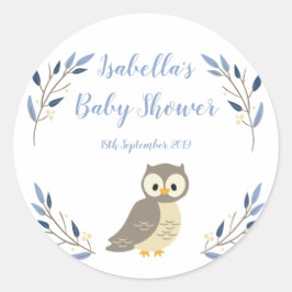 Woodland Owl Baby Dusche Sticker