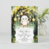 Woodland Owl Babydusche Einladung (Stehend Vorderseite)