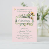 Woodland Owl Girls Christening lädt zur Taufe ein (Stehend Vorderseite)