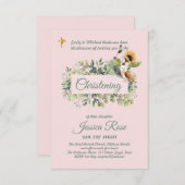 Woodland Owl Girls Christening lädt zur Taufe ein (Vorne/Hinten)