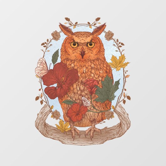 Woodland Owl Window Sticker (Blatt)