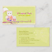Woodland Owls Whimsical Day Care Visitenkarte (Vorne/Hinten)