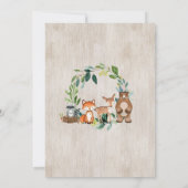Woodland Party Animals Boy Birthday Invitation Einladung (Rückseite)