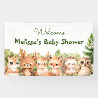 Woodland Party Kinderdusche Willkommen Banner