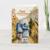 Woodland Path Senior Couple Wedding Anniversary Karte (Vorderseite)