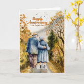 Woodland Path Senior Couple Wedding Anniversary Karte (Gelbe Blume)