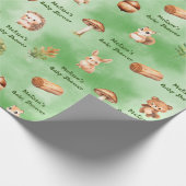 Woodland Pattern Baby Boy Dusche Geschenkpapier (Ecke)