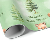 Woodland Pattern Baby Boy Dusche Geschenkpapier (Rolleneckpunkt)
