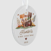 Woodland Photo Baby's First Christmas Ornament (Vorderseite)