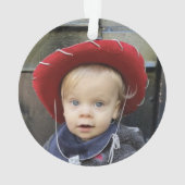 Woodland Photo Baby's First Christmas Ornament (Rückseite)