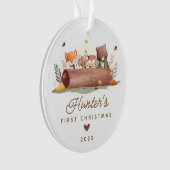 Woodland Photo Baby's First Christmas Ornament (Vorderseite)