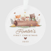 Woodland Photo Baby's First Christmas Ornament (Vorderseite)