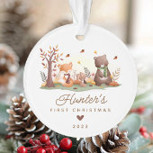 Woodland Photo Baby's First Christmas Ornament