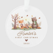 Woodland Photo Baby's First Christmas Ornament (Vorderseite)