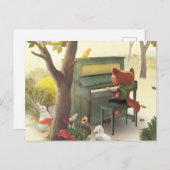 Woodland Pianist Ankündigungspostkarte (Vorne/Hinten)