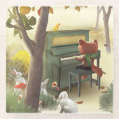 Woodland Pianist Glasuntersetzer (Vorderseite)