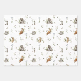 Woodland Picnic | Baby - Dusche für Waldtiere Geschenkpapier Set