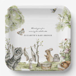 Woodland Picnic | Baby - Dusche für Waldtiere Pappteller