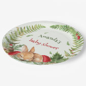 Woodland-Pilz-Dusche Pappteller (Schrägansicht)