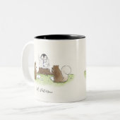 Woodland Pinguin Lehrerschule Personalisiert Name Zweifarbige Tasse (Vorderseite Links)