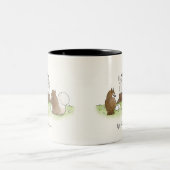 Woodland Pinguin Lehrerschule Personalisiert Name Zweifarbige Tasse (Mittel)