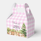 Woodland Pink Baby Girl Dusche Geschenkschachtel (Vorderseite)