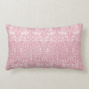 Woodland Pink Bird Rabbit William Morris Muster Lendenkissen