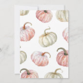 Woodland Pink Boho Pumpkin Girl 1. Geburtstag Einladung (Rückseite)