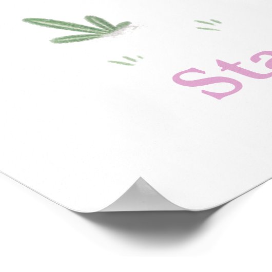 Woodland Pink Cheeky Fox - Playful Doodle Animal Poster (Ecke)