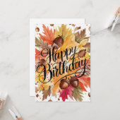 Woodland Pumpkin Herbst glücklich Geburtstag Karte (Vorderseite/Rückseite Beispiel)