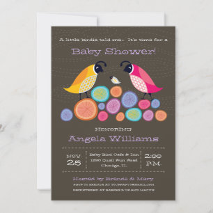 Woodland Quail Babydusche Einladung II