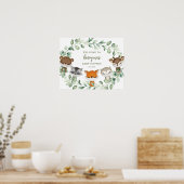 Woodland Quarantine Baby Duschparade Willkommen Poster (Küche)