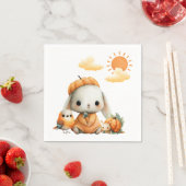 Woodland Rabbit Snail Bird Fall Kids' Birthday Serviette (Beispiel)
