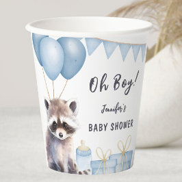Woodland Raccoon Baby Shower Niedlich Boy Pappbecher