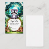 Woodland Raccoon Babydusche Begleitkarte (Vorne/Hinten)