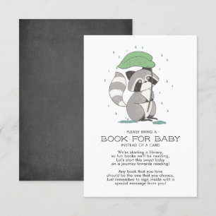 Woodland Raccoon Babydusche Book for Baby Card Einladung