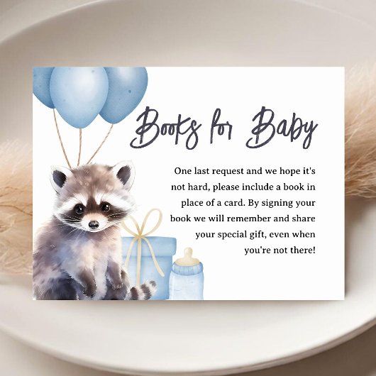 Woodland Raccoon Babydusche Bücher für Kinder Begleitkarte