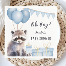 Woodland Raccoon Babydusche Niedliches Boy Paper