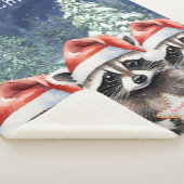 Woodland Raccoon Frohe Weihnachten Personalisiert Sherpadecke (3/4)