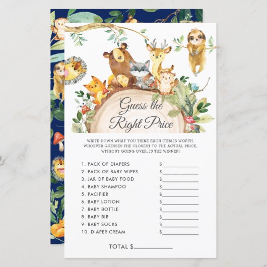 Woodland rät das passende Baby Duschspiel (Vorne/Hinten)