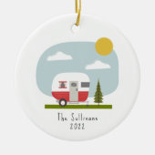 Woodland Red Camper Weihnachten Keramik Ornament (Vorne)