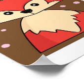 Woodland Red Fox Illustration Poster Print (Ecke)